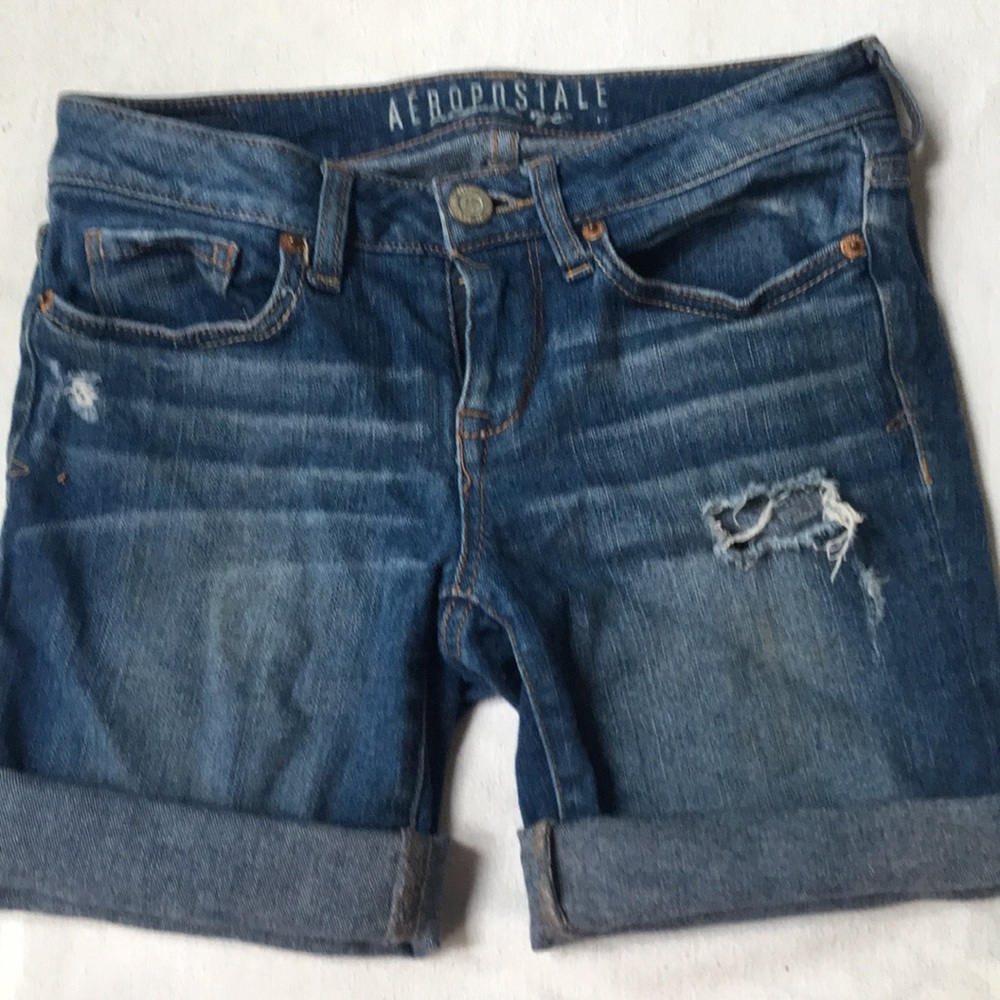 aeropostale jean ripped jean short